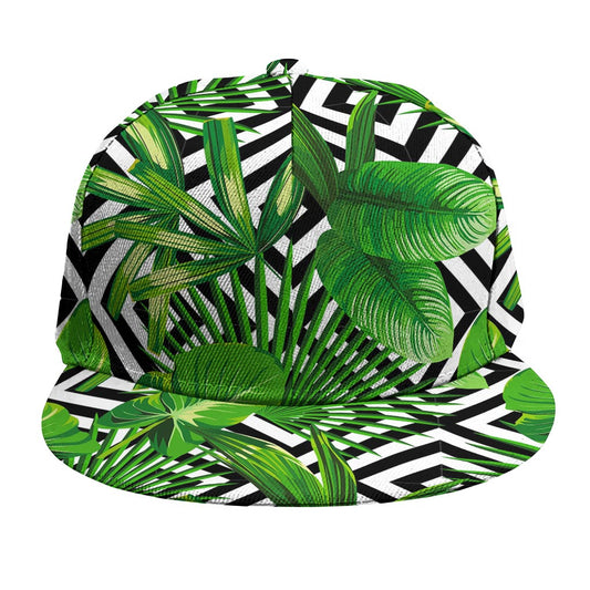 Exotic Tropical Leaves Pattern Print Snapback Cap
