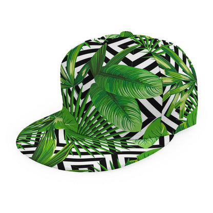 Exotic Tropical Leaves Pattern Print Snapback Cap