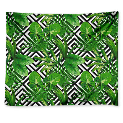 Exotic Tropical Leaves Pattern Print Tapestry