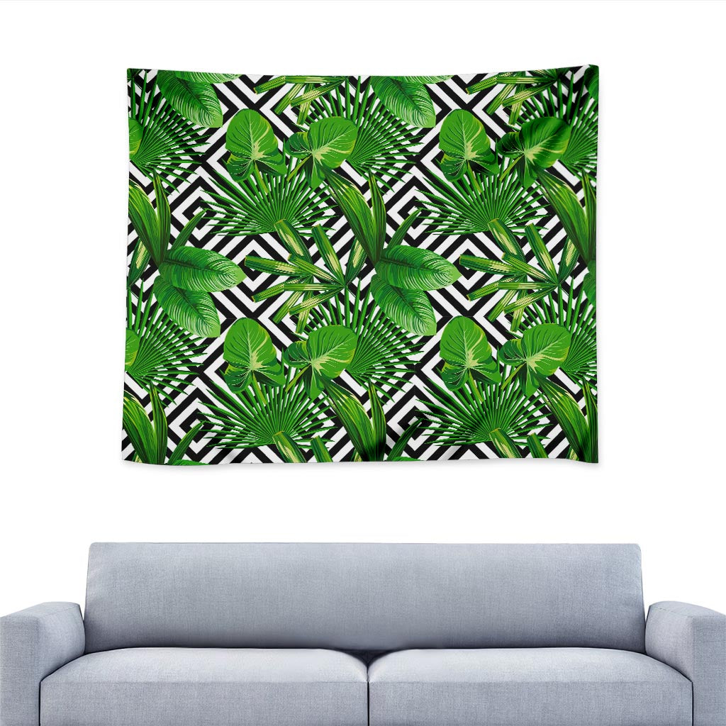 Exotic Tropical Leaves Pattern Print Tapestry