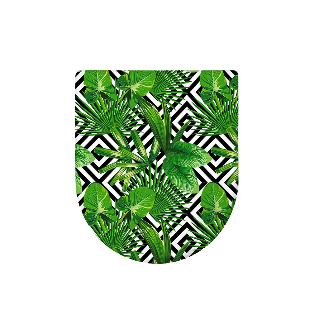 Exotic Tropical Leaves Pattern Print Toilet Lid Cover