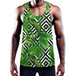 Exotic Tropical Leaves Pattern Print Training Tank Top