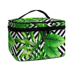 Exotic Tropical Leaves Pattern Print Travel Makeup Bag