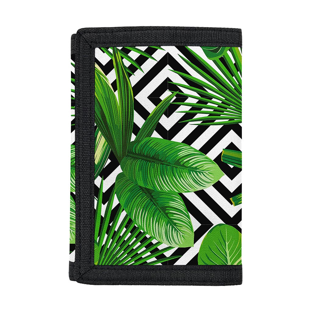 Exotic Tropical Leaves Pattern Print Trifold Wallet