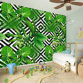 Exotic Tropical Leaves Pattern Print Wall Sticker
