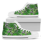 Exotic Tropical Leaves Pattern Print White High Top Sneakers