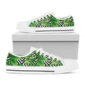 Exotic Tropical Leaves Pattern Print White Low Top Sneakers