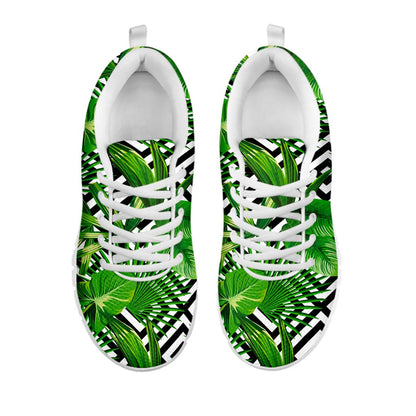 Exotic Tropical Leaves Pattern Print White Running Shoes