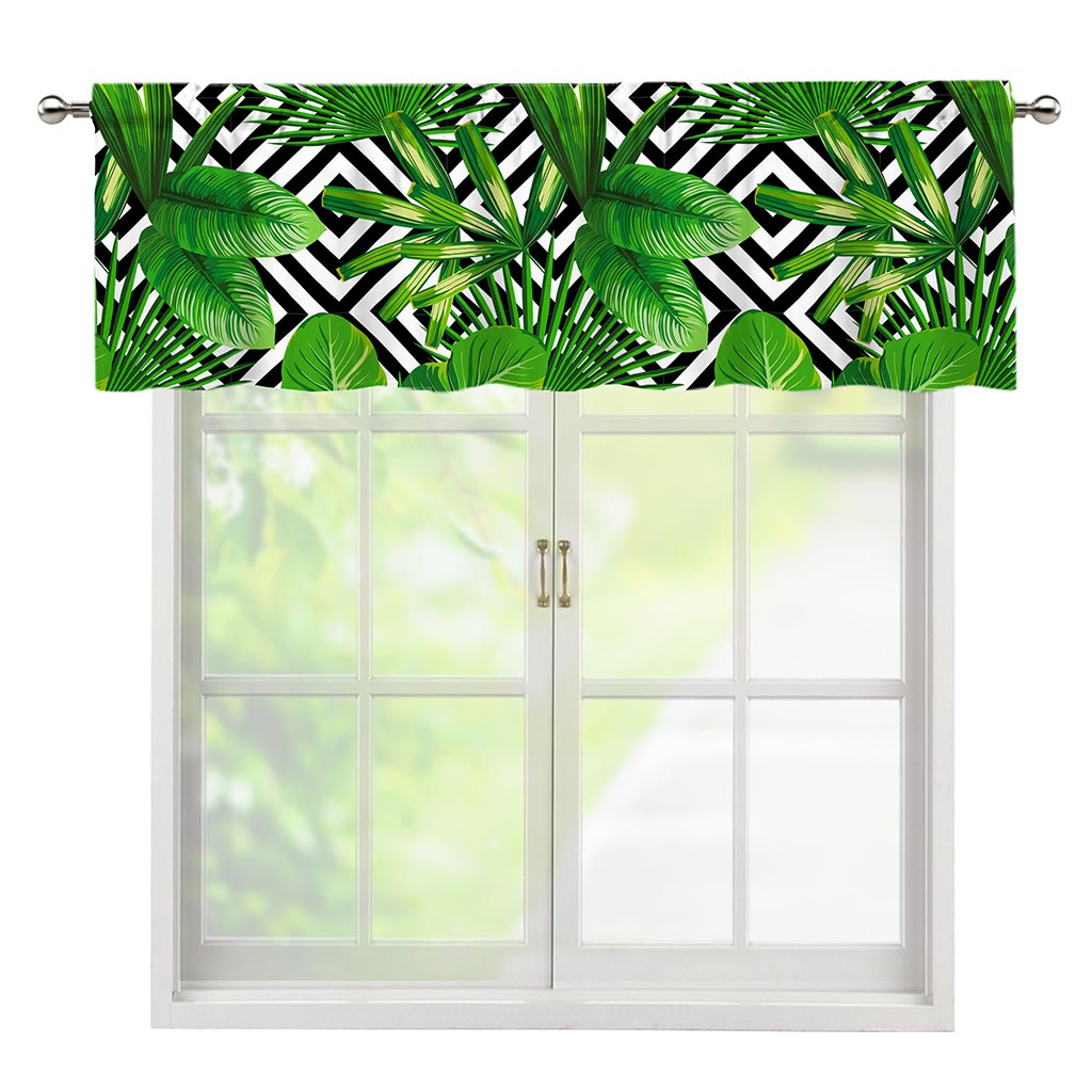 Exotic Tropical Leaves Pattern Print Window Valance