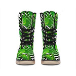 Exotic Tropical Leaves Pattern Print Winter Boots