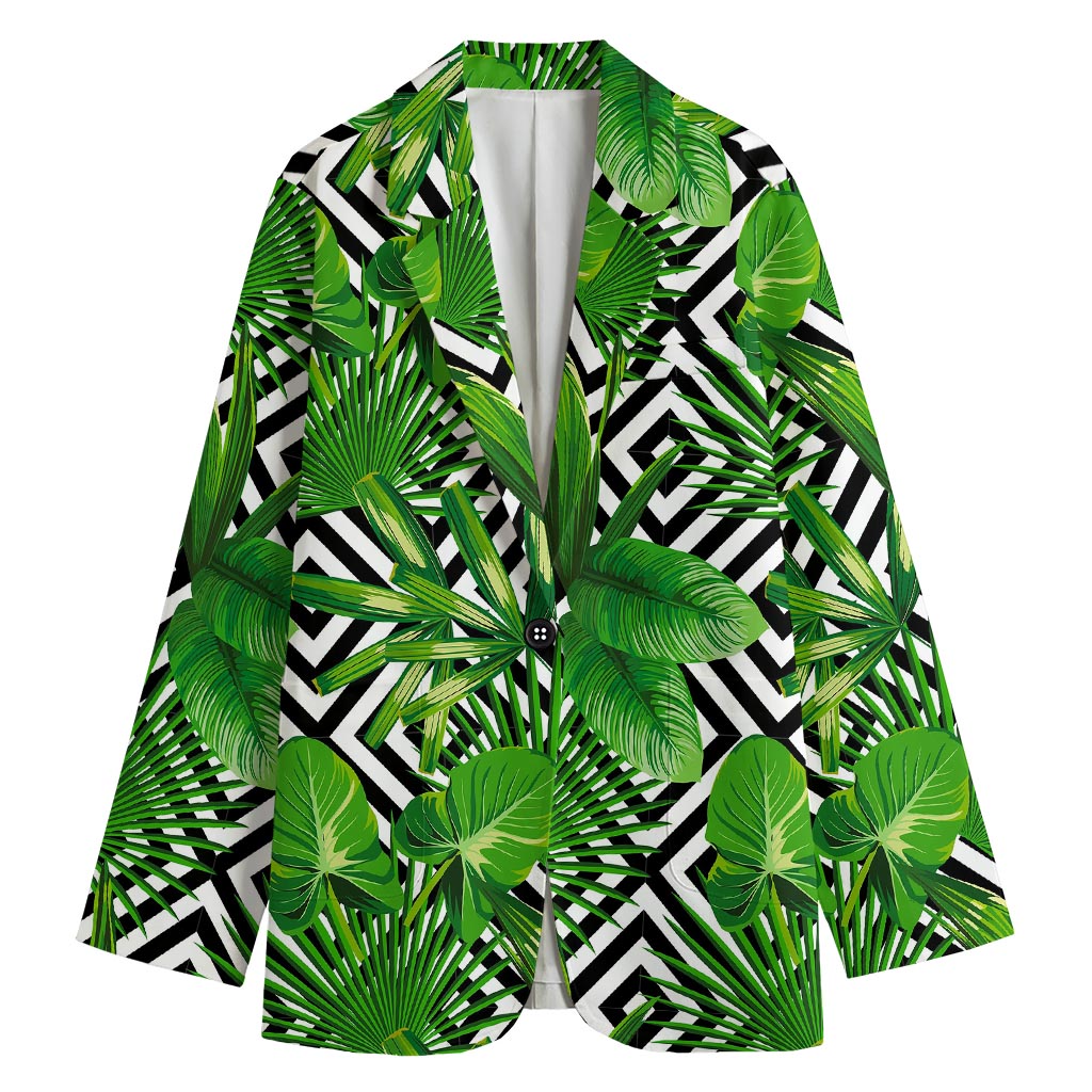 Exotic Tropical Leaves Pattern Print Women's Blazer
