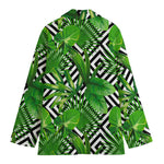 Exotic Tropical Leaves Pattern Print Women's Blazer