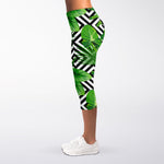 Exotic Tropical Leaves Pattern Print Women's Capri Leggings