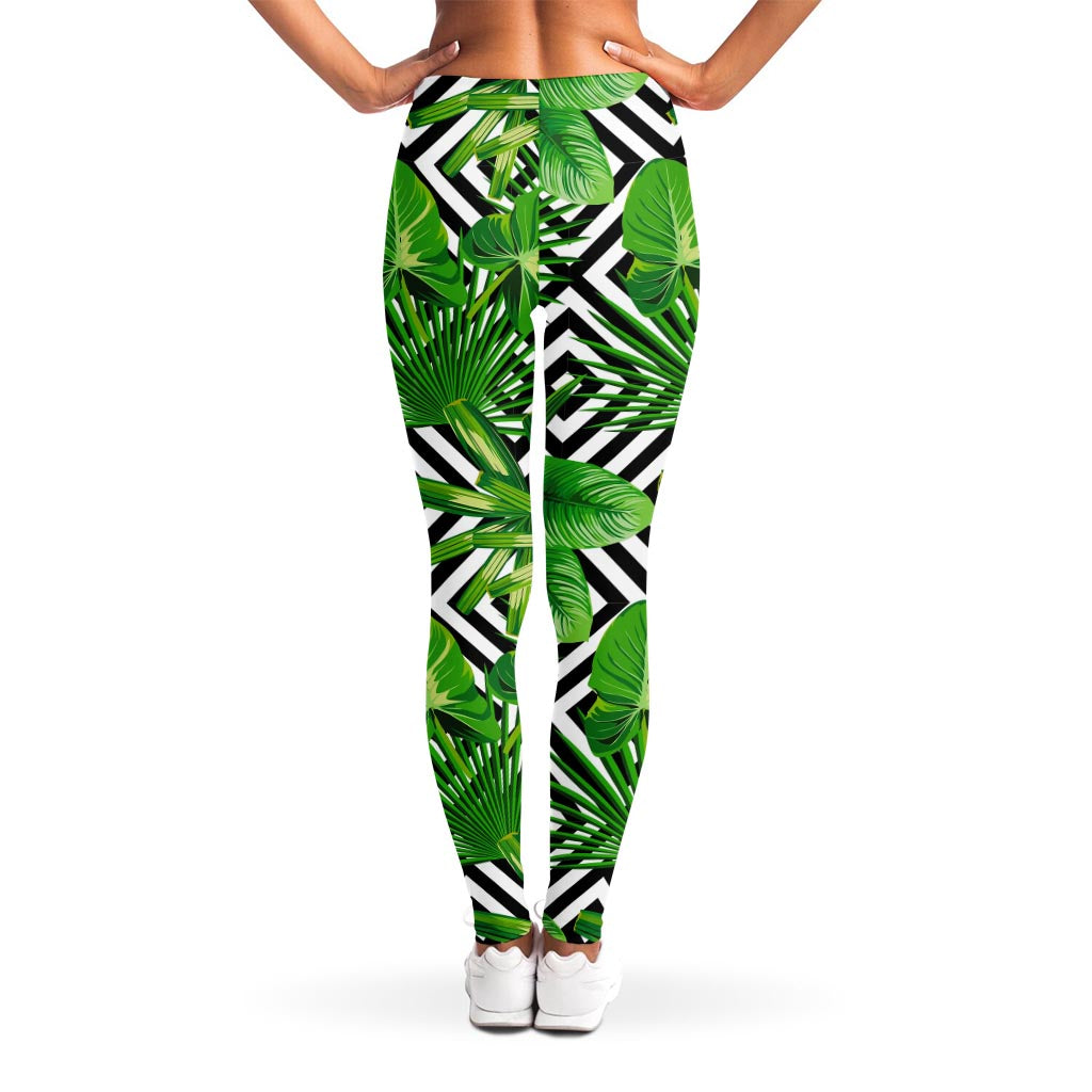 Exotic Tropical Leaves Pattern Print Women's Leggings
