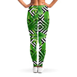 Exotic Tropical Leaves Pattern Print Women's Leggings