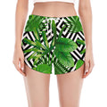 Exotic Tropical Leaves Pattern Print Women's Split Running Shorts