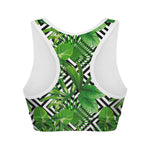 Exotic Tropical Leaves Pattern Print Women's Sports Bra