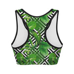 Exotic Tropical Leaves Pattern Print Women's Sports Bra