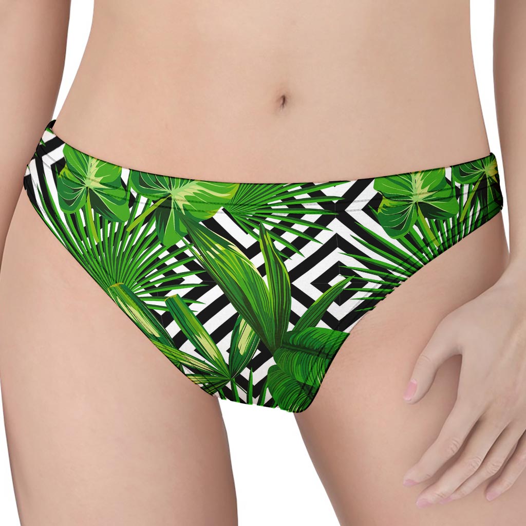 Exotic Tropical Leaves Pattern Print Women's Thong