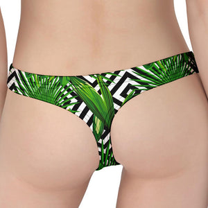 Exotic Tropical Leaves Pattern Print Women's Thong