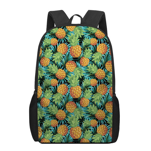Exotic Tropical Pineapple Pattern Print 17 Inch Backpack
