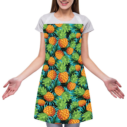 Exotic Tropical Pineapple Pattern Print Adjustable Apron