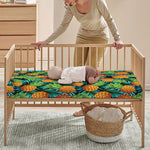 Exotic Tropical Pineapple Pattern Print Baby Crib Sheet