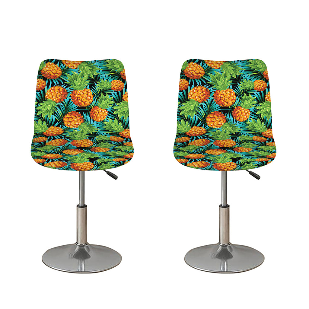 Exotic Tropical Pineapple Pattern Print Bar Stool Covers