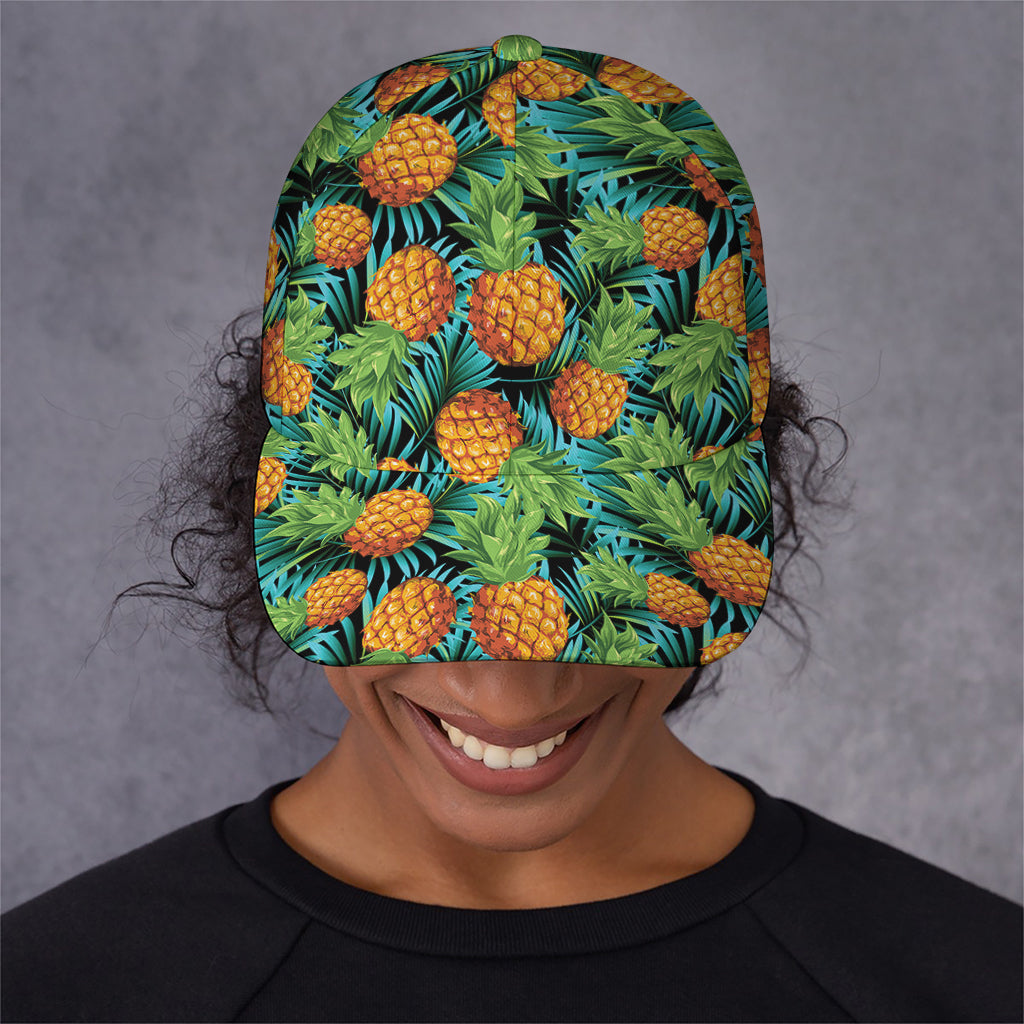 Exotic Tropical Pineapple Pattern Print Baseball Cap