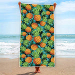 Exotic Tropical Pineapple Pattern Print Beach Towel