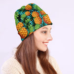 Exotic Tropical Pineapple Pattern Print Beanie