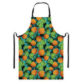 Exotic Tropical Pineapple Pattern Print Bib Apron With Pocket