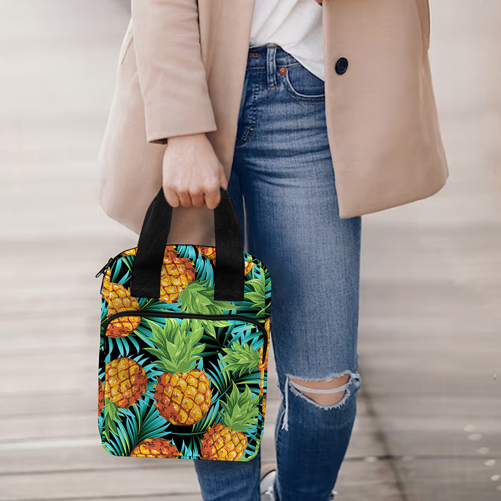 Exotic Tropical Pineapple Pattern Print Bible Tote Bag