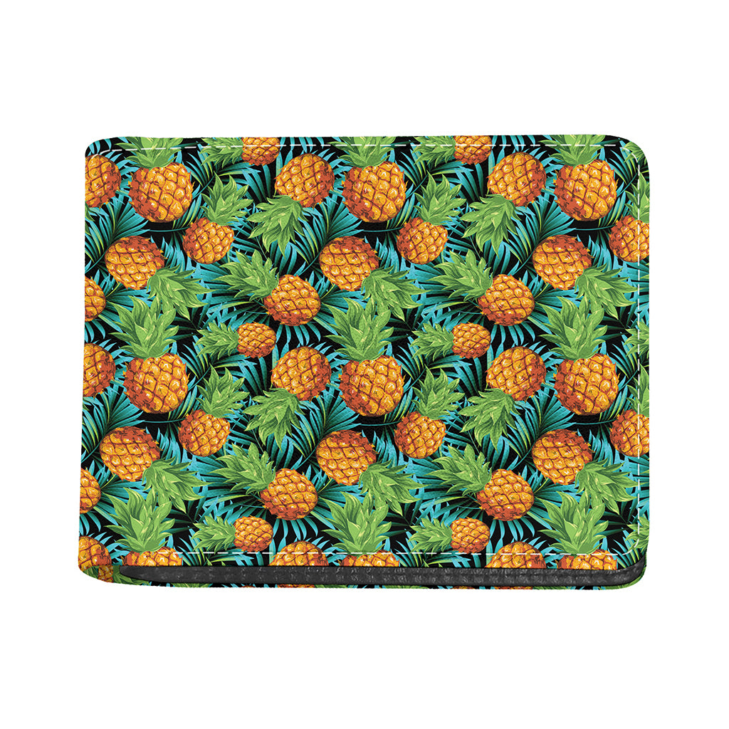 Exotic Tropical Pineapple Pattern Print Bifold Wallet