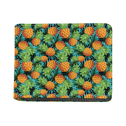 Exotic Tropical Pineapple Pattern Print Bifold Wallet