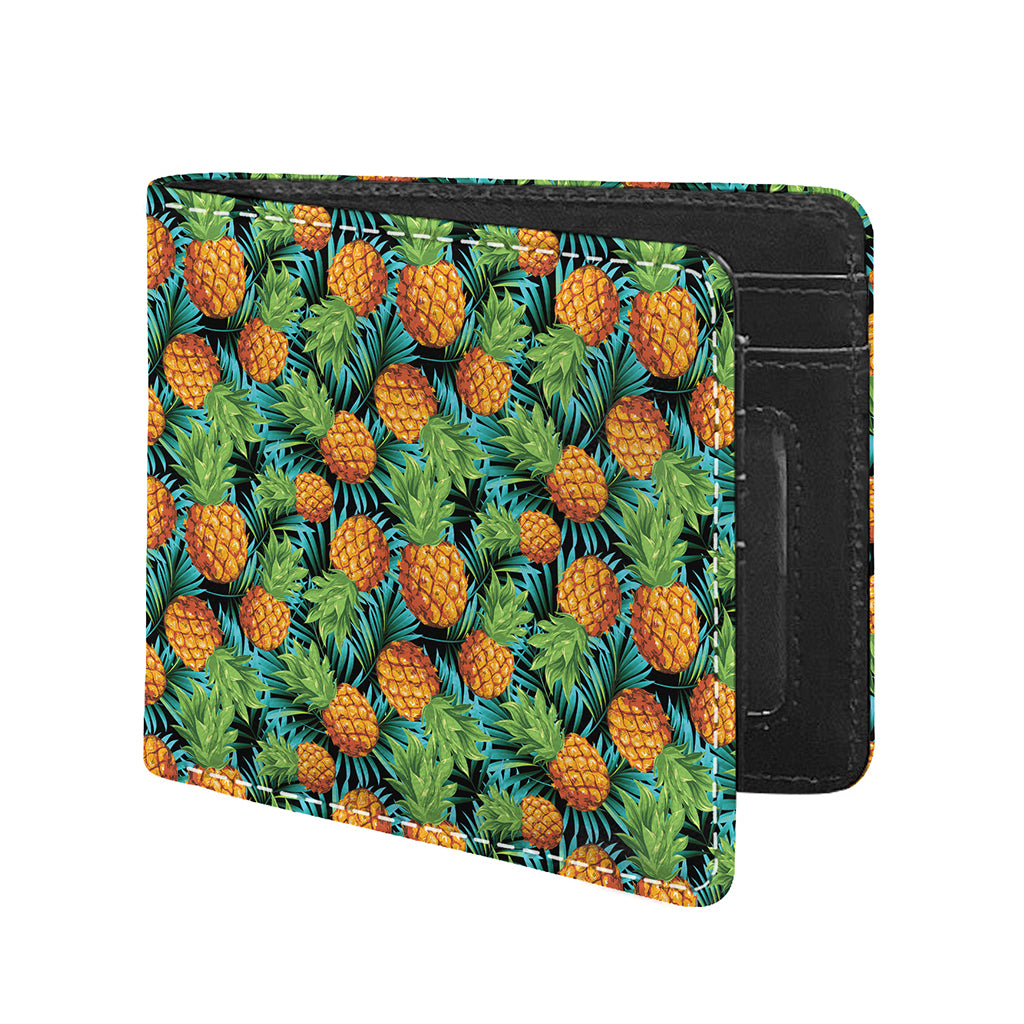 Exotic Tropical Pineapple Pattern Print Bifold Wallet
