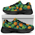 Exotic Tropical Pineapple Pattern Print Black Chunky Shoes