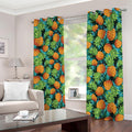 Exotic Tropical Pineapple Pattern Print Dimout Grommet Curtains