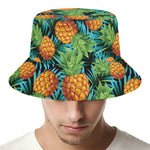 Exotic Tropical Pineapple Pattern Print Bucket Hat