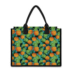 Exotic Tropical Pineapple Pattern Print Canvas Tote Bag