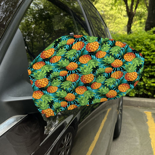 Exotic Tropical Pineapple Pattern Print Car Side Mirror Covers