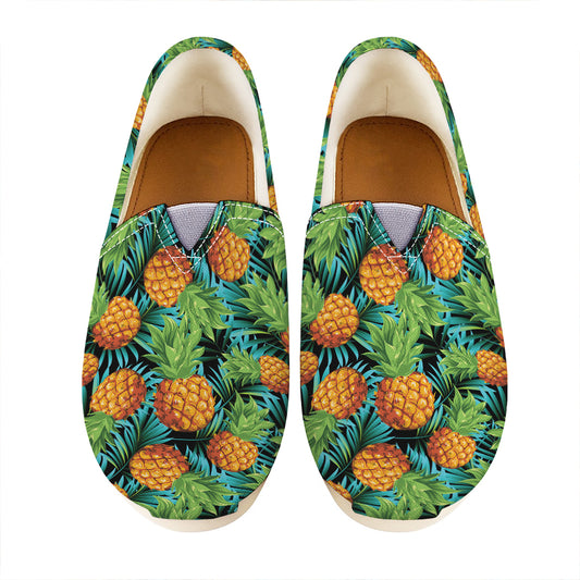 Exotic Tropical Pineapple Pattern Print Casual Shoes