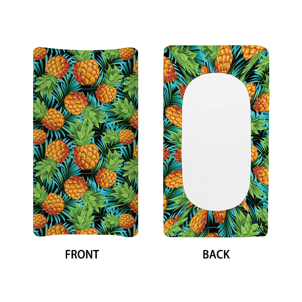 Exotic Tropical Pineapple Pattern Print Changing Pad Cover