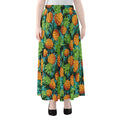 Exotic Tropical Pineapple Pattern Print Chiffon Maxi Skirt