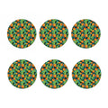 Exotic Tropical Pineapple Pattern Print Coaster Set