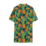 Exotic Tropical Pineapple Pattern Print Cotton Hawaiian Shirt