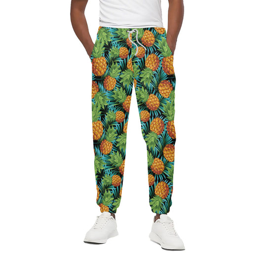 Exotic Tropical Pineapple Pattern Print Cotton Pants