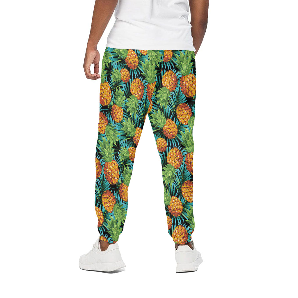 Exotic Tropical Pineapple Pattern Print Cotton Pants