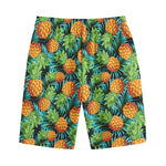Exotic Tropical Pineapple Pattern Print Cotton Shorts