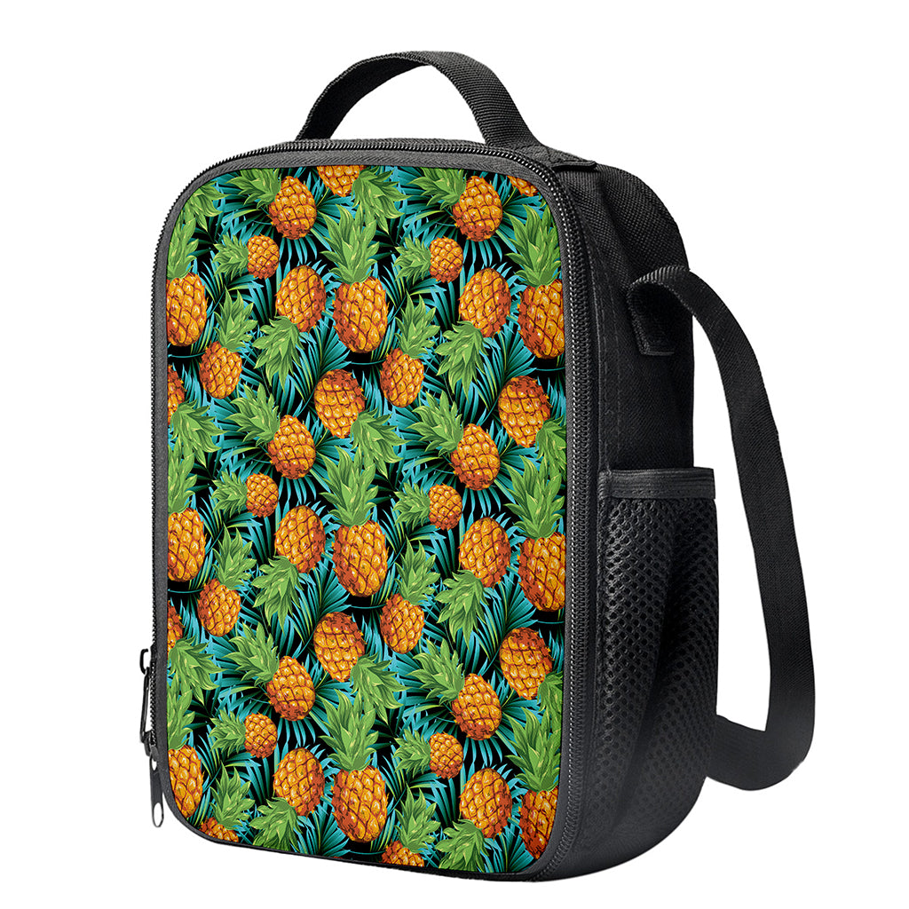 Exotic Tropical Pineapple Pattern Print Crossbody Lunch Bag